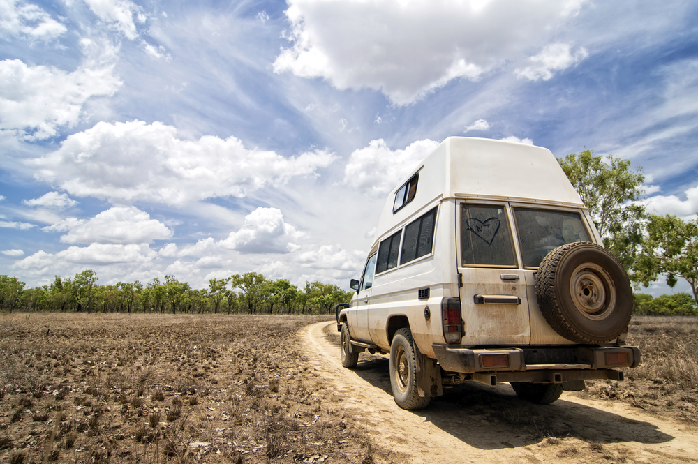 Troop carrier on an outback road 