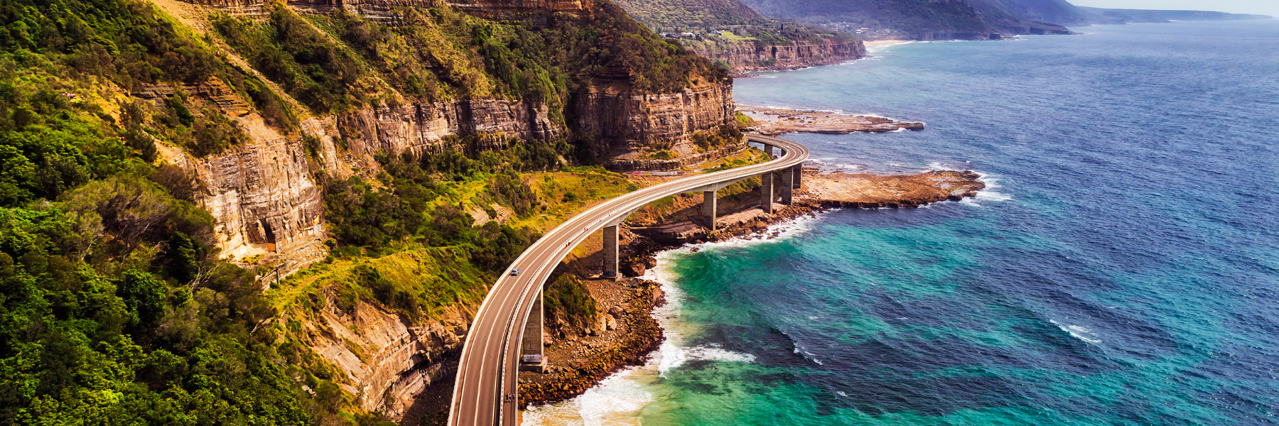 Road along cliffs and ocean