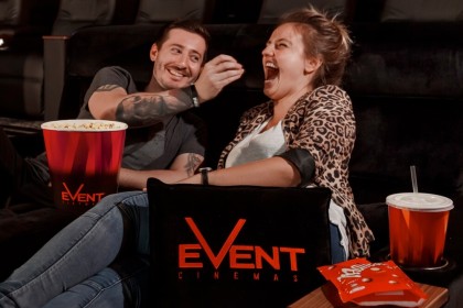 Couple enjoying the movies