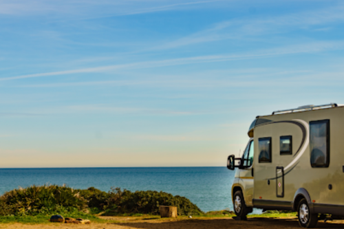 Caravan looking over the beach 